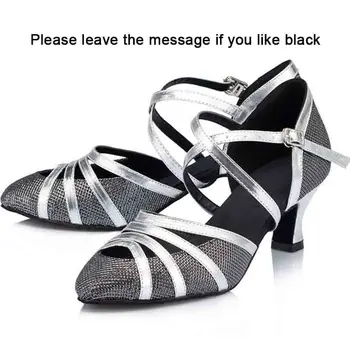 HXYOO Nové Značky Ukázal Prst Salsa Tanečné Topánky Dámy Sála Tanečné Topánky latinskej Topánky Silver Black Brown Prispôsobené Podpätky