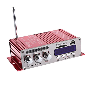 HY502S 2 KANÁLY Bezdrôtový Zosilňovač, Bluetooth, Hi-Fi, Super Bass Výstupný Výkon Stereo Zosilňovač Mini S Infračervené diaľkové ovládanie Pre FM