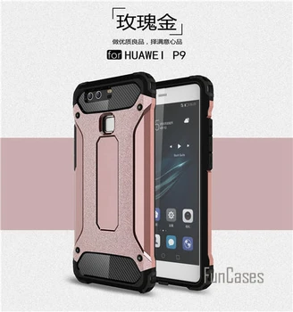 Hybridný Pevný PC Silikónové puzdro na Huawei P9 Prípade Tenký Pancier Anti-Shock Prípade Huawei P9 Prípade, 5.2 palce