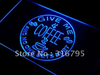 I058 mi Kávu a nikto nebude zranený LED Neon Sign-On/Off vypínač 20+ Farieb A 5 Veľkostí