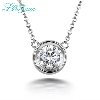 I&Zuan 925 Sterling Silver 1.4 ct Diamantový Náhrdelník Prívesok Pre Ženy Jednoduchý Malý Guľatý Kameň Náhrdelníky Jemné Šperky Milovníka Darček