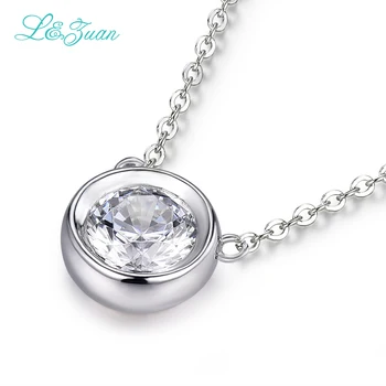 I&Zuan 925 Sterling Silver 1.4 ct Diamantový Náhrdelník Prívesok Pre Ženy Jednoduchý Malý Guľatý Kameň Náhrdelníky Jemné Šperky Milovníka Darček