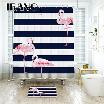 IBANO Flamingo Vzor Nepremokavé Polyesterové Tkaniny Záves pre kúpeľňové Doplnky Domova Sprchový Záves Veľkoobchod