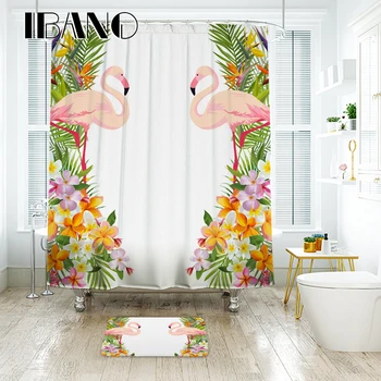 IBANO Flamingo Vzor Nepremokavé Polyesterové Tkaniny Záves pre kúpeľňové Doplnky Domova Sprchový Záves Veľkoobchod