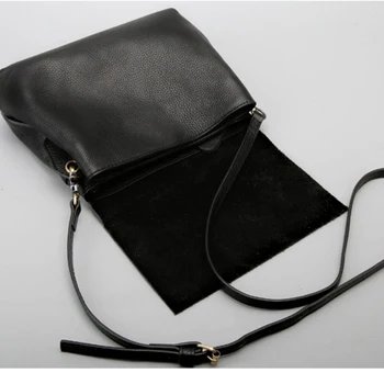 ICEV nové malé najvyššie rukoväť tašky cez rameno, viacpodlažné pravej kože ženy, program messenger tašky mäkké čierny kryt, taška hovädzie kože