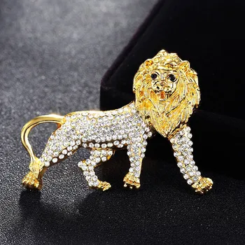 Ideálne Ženy Vyhlásenie Drahokamu Zvierat Brošne Šperky Cute Lion Mužov Vintage Pin Brošňa Golier Vyhovovali Šatku Dekorácie Joias
