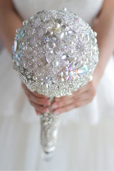 Iffo Európskom a Americkom štýle high-end vlastné nevesta šperky crystal ruke drží kvetiny ženícha šperky corsage DIY zariadených izbách