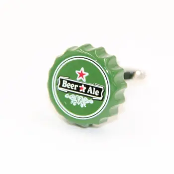 IGame výrobnú Cenu Maloobchod Módne manžetové gombíky, Zelená Farba Novinka Pivo Fľaša Spp Dizajn Mosadz Putá Odkazy