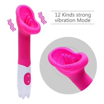 IKOKY Stimulácia Klitorisu Vibrátor Bradavky Bulík Ústne Olizuje Jazyk Sexuálne Hračky pre Ženy Silikónové 12 Rýchlosť Dospelých Produkty Sex Shop