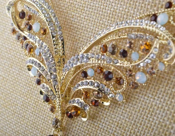 India štýl Crystal svadobný náhrdelník náušnice, sety Jar mult farba Večierok šperky set Pre ženy vyhlásenie náhrdelník