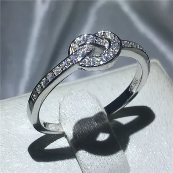 Infinity Prst prsteň Soild 925 Sterling silver Šperky AAAAA Zirkón cz Kríž Zapojenie svadobné kapela prstene pre ženy Darček