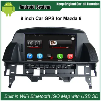 Inovovaný Multimediálne Rádio s GPS Navigácia Mazda 6 M6 (2002-2008) Car Video Prehrávač s WiFi Bluetooth Smartphone Zrkadlo-link