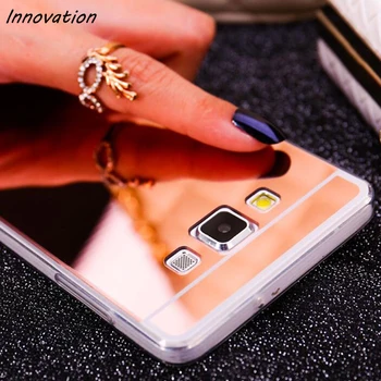 Inovácie Luxusné Bling Zrkadlo Soft Clear TPU puzdro Pre Samsung Galaxy J1 2016 J2 J3 J5 J7 2017 A5 A7 Ultra Tenký Kryt Telefónu
