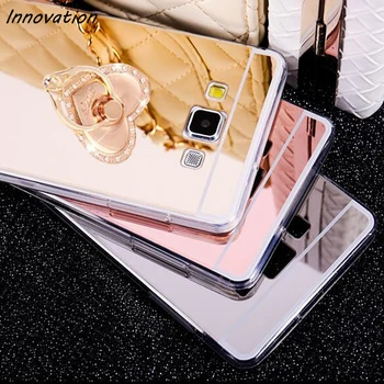 Inovácie Luxusné Bling Zrkadlo Soft Clear TPU puzdro Pre Samsung Galaxy J1 2016 J2 J3 J5 J7 2017 A5 A7 Ultra Tenký Kryt Telefónu