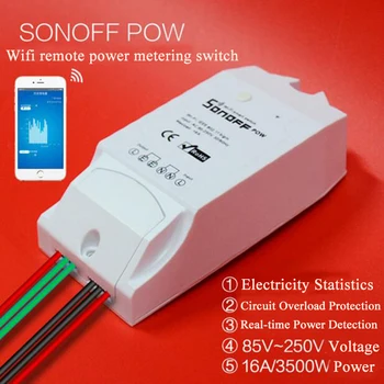 Itead Sonoff Pow, Bezdrôtové WiFi 16A vypínač Watt Merač Spotreby Merania, Smart Home Diaľkové Wattmeter Pracovať S Alexa