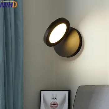 IWHD Módne Moderné Nástenné Sconces Jednoduché Čierne Biele LED Nástenné svietidlo Pre Domáce Osvetlenie, Nočné Nástenné Lampy Lampe Murale