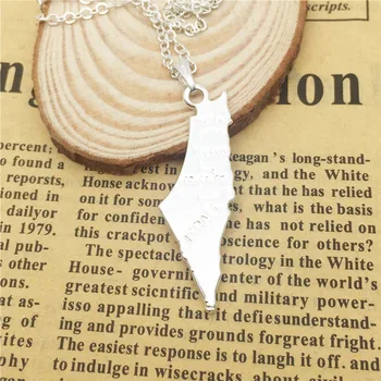 Izrael mapa prívesok náhrdelník ženy trendy kúzlo golier Šperky príslušenstvo reťaz choker náhrdelník darček strieborná zlatá farba