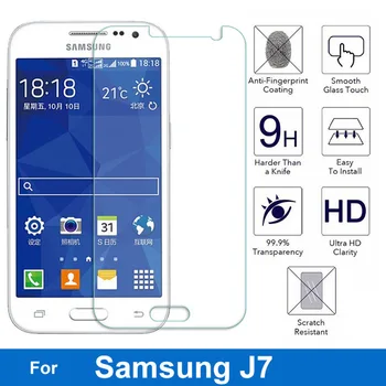J7 Ochranné Kalené Sklo Screen Protector kryt Pre Samsung Galaxy J7 J700 SM J700F J 7 700 700F Ochranné Fólie prípade