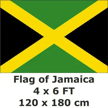 Jamajka 120 x 180 cm, Vlajka 4X6FT 100D Polyester Veľká Jamajská Vlajky A Transparenty