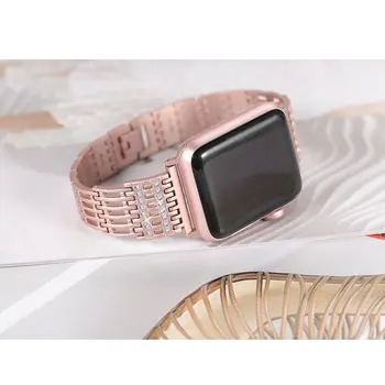 JANSIN Bling Nehrdzavejúcej Ocele Kovové hodinky pásmo pre Apple Hodinky kapela 38mm 42mm šport Popruh