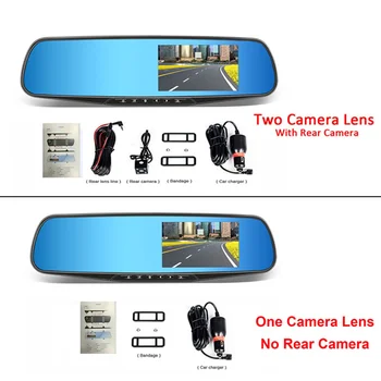 Jansite Auta DVR Duálny Objektív Auto Kamera Full HD 1080P Video Rekordér Spätné Zrkadlo S Zozadu DVR Dash cam Auto Registrator