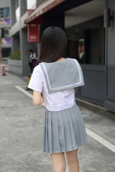 Japonsko Južná Kórea Školskú Uniformu Krátky Rukáv Topy a Skladaná Sukňa Britského Námorníctva Štýl Námorník Jednotné Študent Jednotné