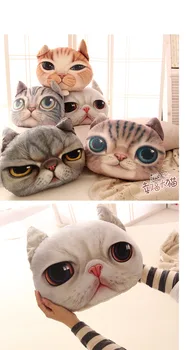Japonsko kreslené realistické 3D tvár mačka vankúš auto domov Mačka Hlavu vankúš simulácia mačka tvár