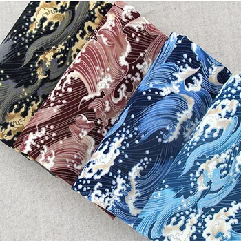 Japonskom Štýle DIY Bavlnená posteľná Bielizeň Textílie pre Domova Vankúše Ukiyoe Oceánu Vlny Vytlačí Modrá Farba Tkaniny Tkaniny