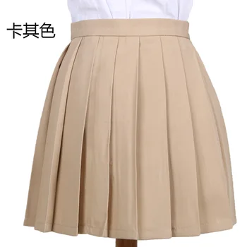 Japonská High Skladaný Pás Sukne Anime Cosplay Školskú Uniformu Lete JK Študent Pevné Skladaná Sukňa Dievčatá 18 farby XS-3XL