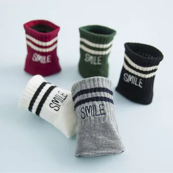 Japonské Ženy Preppy Štýl Dva Pruhy Trubice Ponožky Harajuku Charakter Úsmev Bavlnené Ponožky Pre Študentov