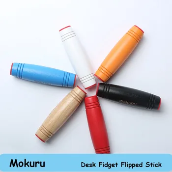 Japonský Hračka Mokuru Fidget Stick Flip Stres Odľahčovacia Stôl Hračka Relaxačná Ploche Valca Hračka Kururin Dreva Fidget Stick Mokuru