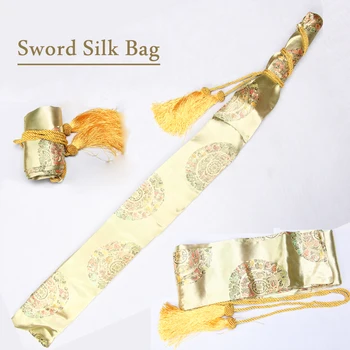 Japonský Samuraj Meč Hodváb Taška Zlatá Farba, Vyšívané Draka Pre Katana / Wakizashi Zbrusu Nový dodanie