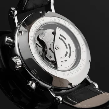 JARAGAR Modré Ruky Auto Dátum Deň Pánske Hodinky Mechanické Muž Hodiny, Náramkové hodinky Montre Homme Heren Horloges