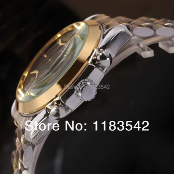 Jargar pánske hodinky Zlatá Farba Rámu Nerez Oceľ Náramok Black Dial 6 Ruky šaty náramkové hodinky JAG6055M4T1