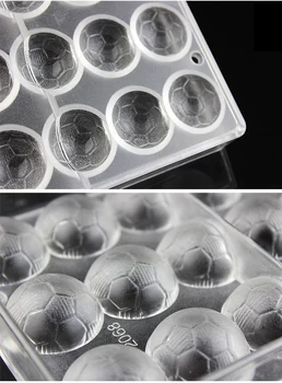 Jasné, 3 D Diy Plastové Futbal Tvarované Candy Formy Polykarbonátu Čokoláda Formy Zásobník PC Puding Plesne Futbal Plesní