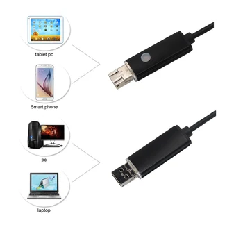 JCWHCAM 5,5 mm endoskopu Kábel USB Endoskop Android Fotoaparát 2M Had Trubice, Rúry Inšpekcie USB Endoskop Nepremokavé Borescope Cam