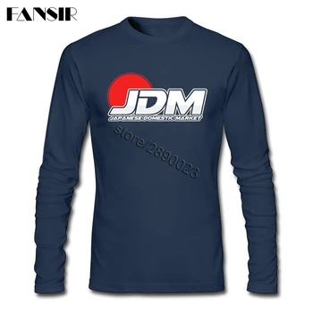 JDM T-košele Pre Mužov, Dlhý Rukáv O-krku Bavlna Normálnych Mužov Tričko Ázijské Veľkosť