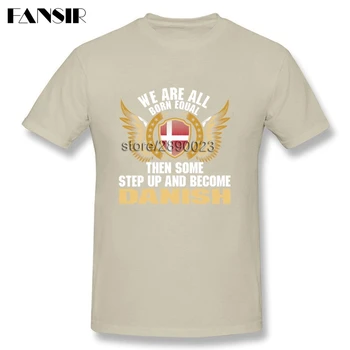 Jedinečný Niektoré Krokom A Stal dánsky Dánsku Vlajku T-shirt Muž Krátky Rukáv Bavlna Vlastné Mužov Tričko Camisetas Veľká Veľkosť