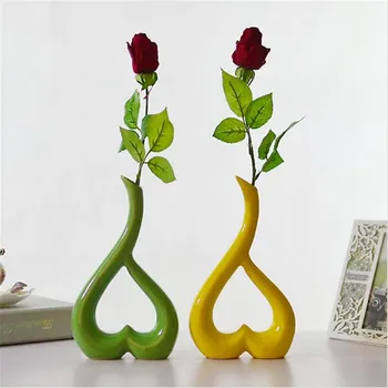 Jednoduché keramické vázy domáce dekorácie váza, svadobné dekorácie v tvare Srdca dekorácie Valentína darček
