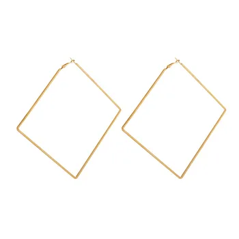 Jednoduché Prehnané Aros Veľké Kosoštvorec Náušnice pre Ženy Duté Geometrické Hoop Náušnice Pendientes Brincos Módne Šperky XR1163