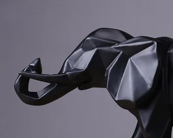 Jednoduché Čierne Živice Slon Socha Jednoduché Geometrické Origami Zvierat Socha, Domáce Dekorácie, Darčeky Remeslá