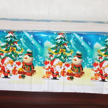 Jednorazové Plastové Tabuľky Oblečenie Tabuľka Kryt Obrus Santa Vodotesný Pre Vianočné Dekorácie A Zápas Obrúsok