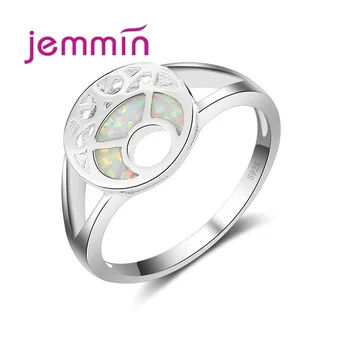 Jemmin 2017 Módne Opal Krúžky Jemné Šperky dámske Prstene Farebné Fire Opal 925 Sterling Silver veľkosť 6 7 8 9 10