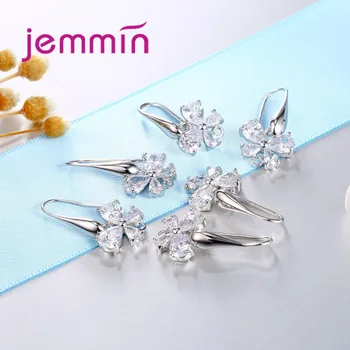 Jemmin Ženy Najlepšie urob si sám, Aby pre Náušnice Spona Spojiť s Butterfly Crystal Fashion Classic Komponenty Reálne 925 Striebro Náušnice