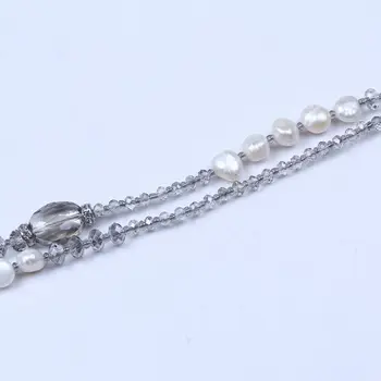 Jemná 3-4 mm malé biele zemiaky perlový náhrdelník pearl strapec prívesok náhrdelník ílu polyméru & drahokamu perličiek náhrdelník