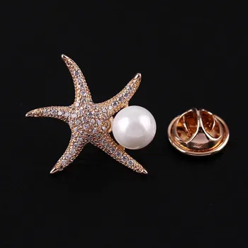 Jemná Biela Crystal Hviezdice Pearl Brošňa Módne Ženy Drahokamu Pearl Smalt Brošne Šperky Príslušenstvo Roztomilý Darček WYAZSY
