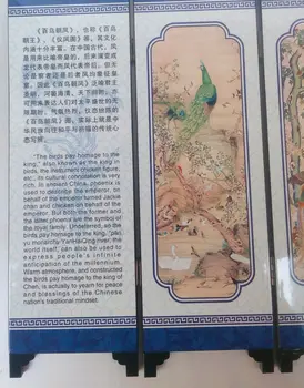 Jemná Čínsky lak maľby strane *Vtákov vzdať Hold *zdobené násobne obrazovke