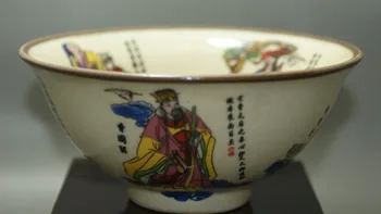 Jemné Starej Číne porcelánu maľované Keramické Misy Porcelánu& Keramiky Ôsmich Nesmrteľných Zberateľskú Misa