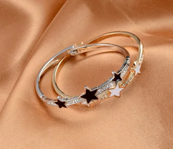 Jemné šperky smalt pentagram ružové zlato náramok/nový kórejský šperky/pulseiras veľkoobchod/bijoux femme/pulseras/armbanden