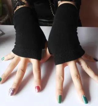 Jesenné a zimné dámske módne čierna farba, pletené bezprstové rukavice lady sexy vodičské rukavice dievčatá zime teplé rukavice 028